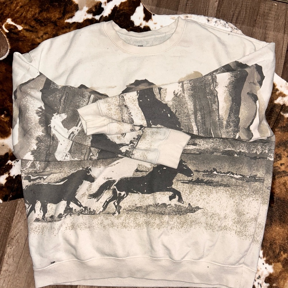 Western graphic horse sweatshirt